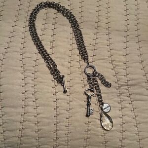 Chico's Long Silver-tone Charm Necklace